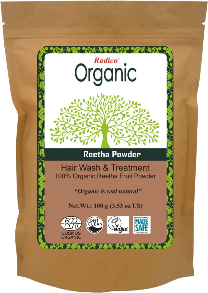 Organic Reetha Hair Treatment Powder - 100% Natural & Chemical-Free for Soft, Shiny, Healthy Hair | Anti-Hair Loss, Damage Repair, Dandruff Prevention | 100g | Perfect for Daily Hair Care & Scalp Nourishment