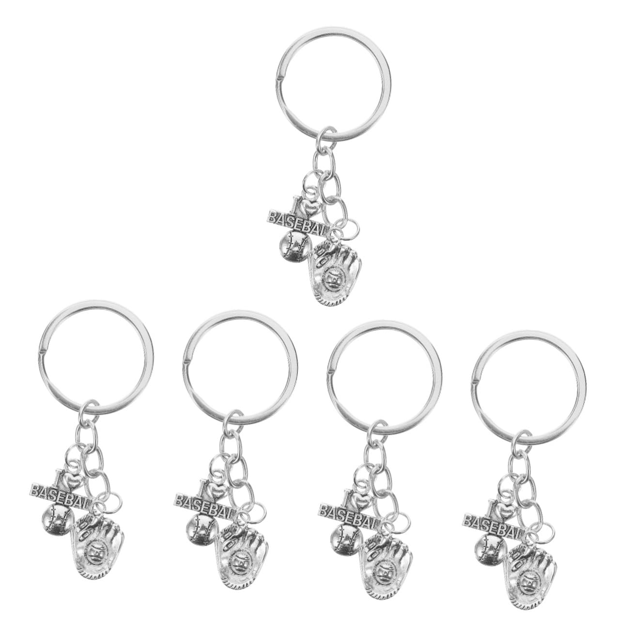 SUPVOX 5 Pack Baseball Keychain Set - Softball Key Ring, Sports Keychain Accessories for Women - Perfect for Backpacks, Bags & Key Holders - Great Baseball Decor Gift for Female Fans & Players