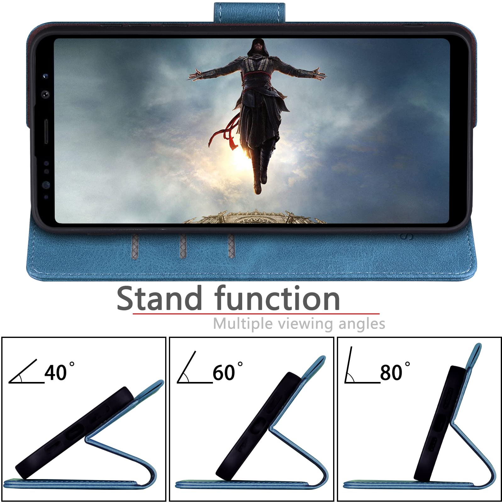 RFID Blocking Leather Wallet Case for Samsung Galaxy Note 9 6.4