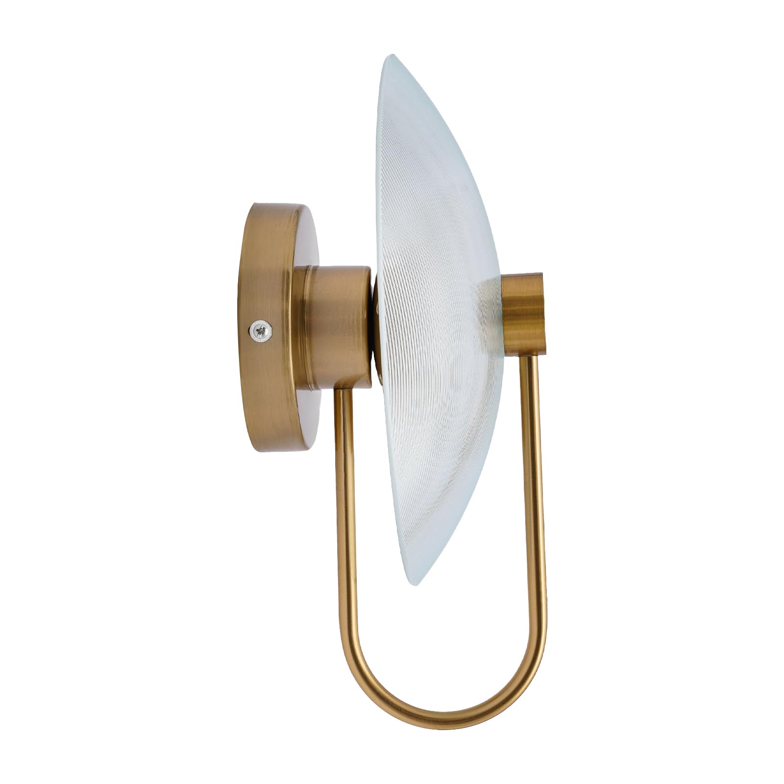 Modern Round Glass Disc Wall-Mounted LED Lamp with Hook - Energy Efficient Surface Mount Light Fixture for Bedroom, Kitchen, Living Room & Hallway - Perfect for Ambient Lighting and Space-Saving Decor