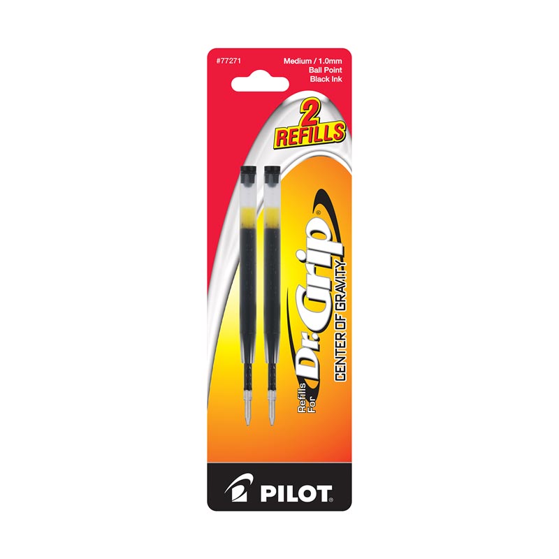 Pilot Center of Gravity Ballpoint Pen Refills - 2 Pack - Smooth Writing for Office, School & Everyday Use