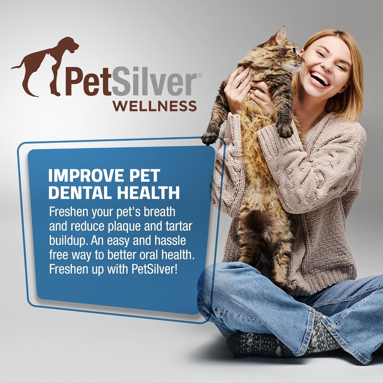 Pet Dental Care Spray for Dogs & Cats - Natural Teeth & Gum Cleaner with Patented Chelated Silver - Reduces Plaque & Tartar Build-Up - Fresh Breath Oral Hygiene Solution - Made in USA - 4oz, 2-Pack - Perfect for Daily Dental Care & Bad Breath Prevention