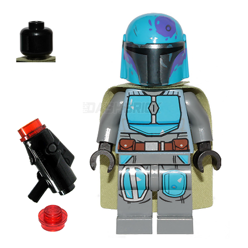 LEGO Star Wars Mandalorian Tribe Warrior Minifigure - Olive & Azure | Collectible Action Figure for Display & Play | Perfect for Fans & Collectors