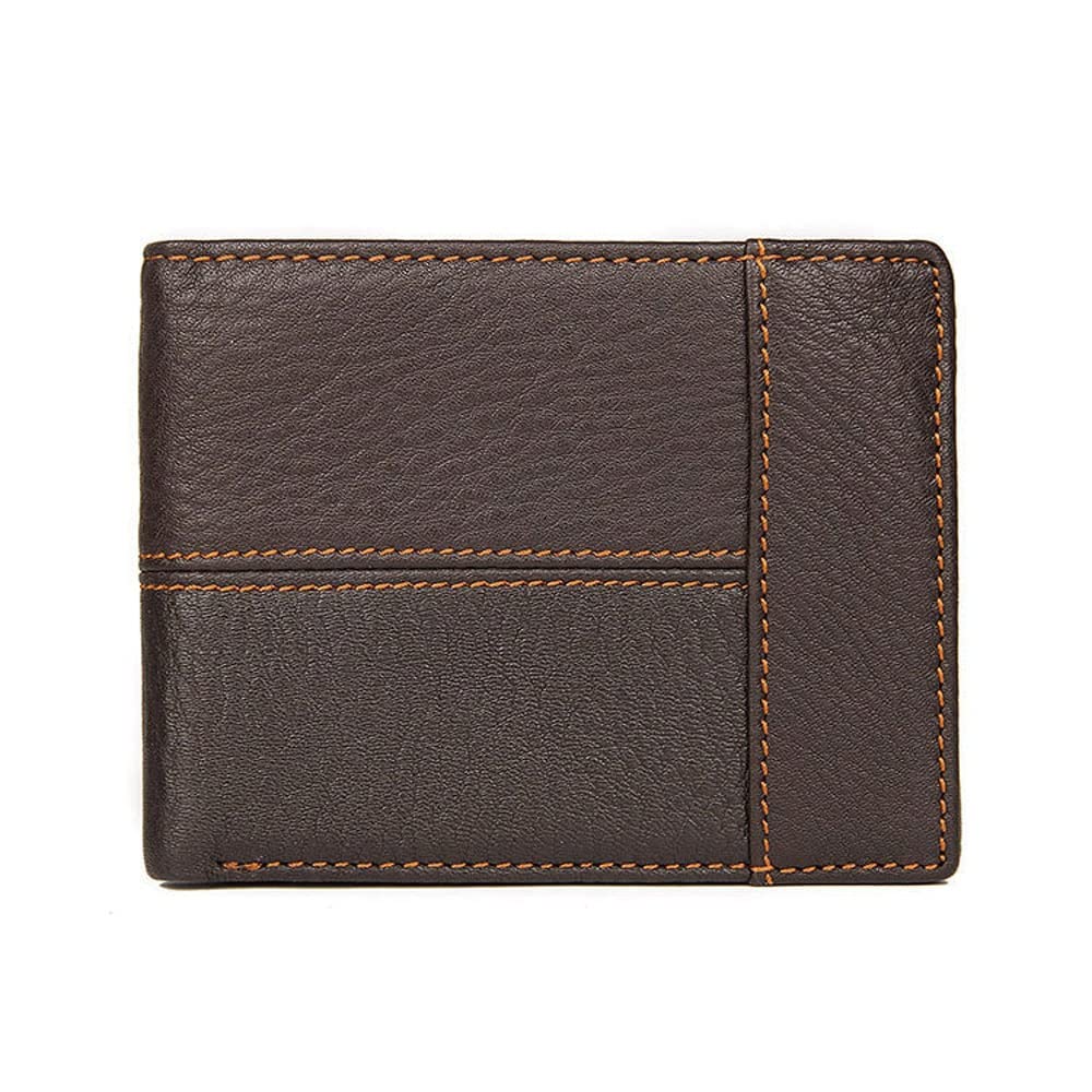 Premium Genuine Leather Wallet for Men - Slim RFID Blocking Bifold Wallet with ID Window - Perfect Gift for Dad, Husband, Boyfriend (12 x 9.5cm) - Ideal for Everyday Use, Travel & Business