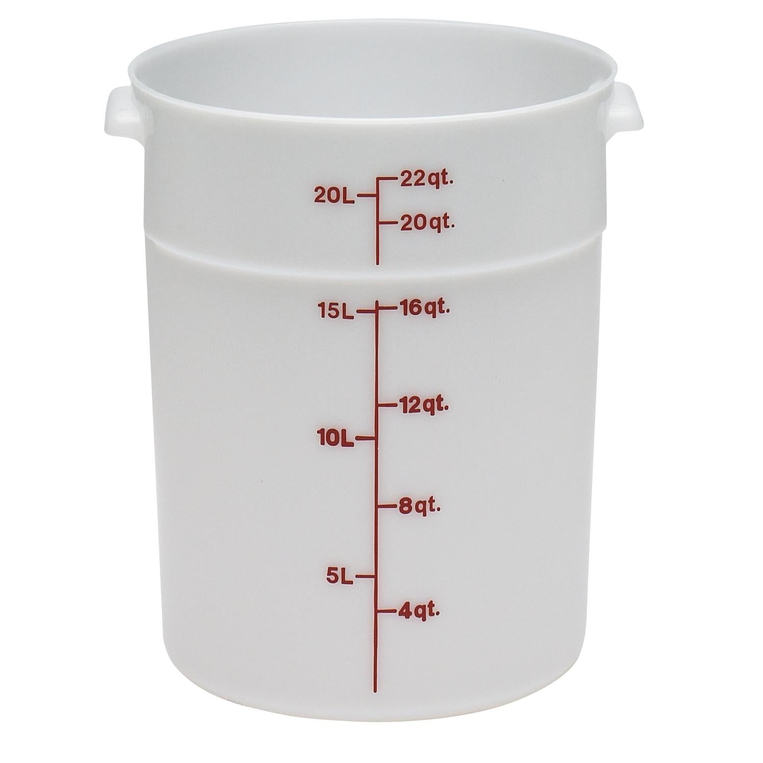 Cambro RFS22 148 - 22 Quart Round Food Storage Container with Lid - White - Ideal for Restaurants, Catering & Bulk Food Storage