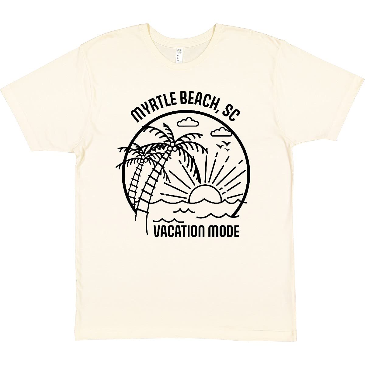 Inktastic Summer Vacation Mode Myrtle Beach South Carolina Graphic T-Shirt - Comfortable Casual Tee for Beach Trips & Summer Getaways