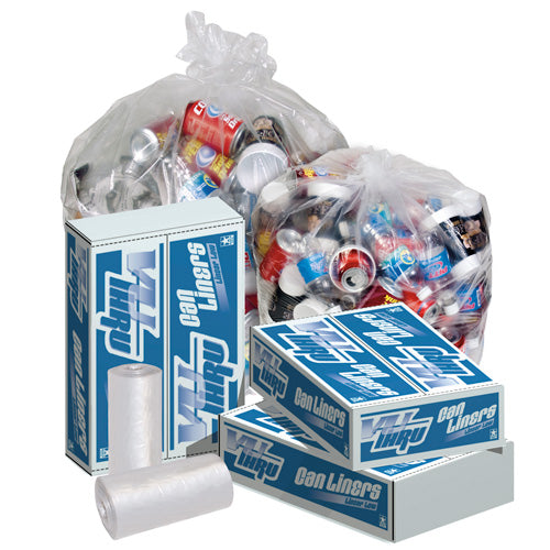 43x48 Inch 0.70 Mil Clear Trash Can Liners - 56 Gallon Heavy Duty Garbage Bags, Coreless Roll (100 Count/Case) - Perfect for Kitchen, Office, and Commercial Use