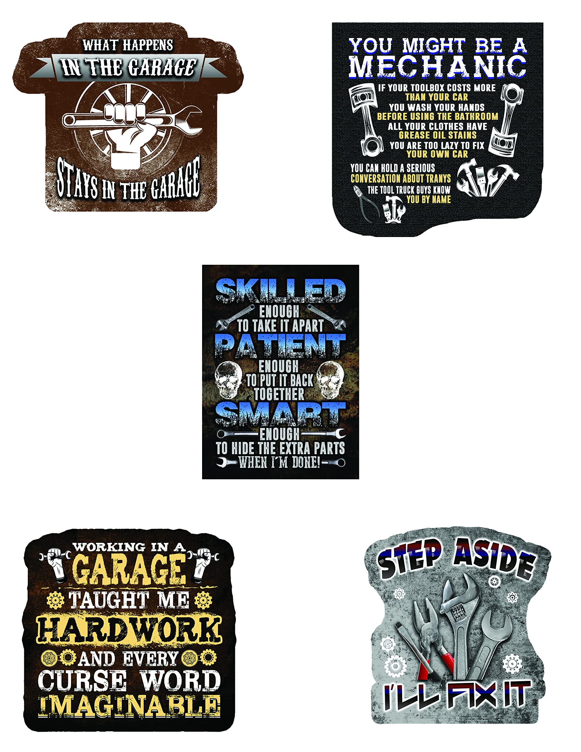 Kakembo Mechanic Stickers and Decals - 25-Pack Durable Vinyl Toolbox & Garage Decoration for Cars, Laptops, Water Bottles - Perfect for DIY Enthusiasts and Automotive Lovers