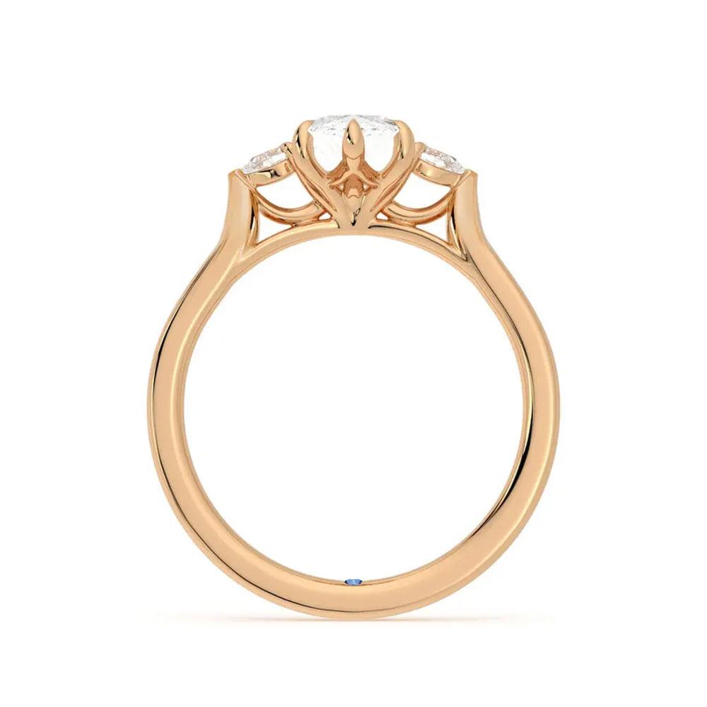 Exquisite Marquise Cut Three Stone Moissanite Engagement Ring with Hidden Anniversary Accent - Perfect for Proposals, Weddings & Anniversary Gifts