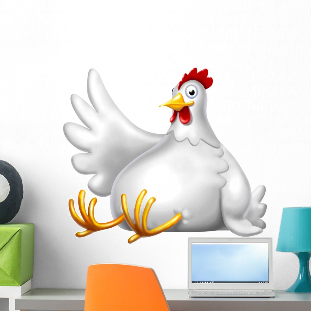 Wallmonkeys Chicken Wall Decal - Peel and Stick Removable Graphic Art (24x24 Inches) - Perfect for Kitchen, Nursery, or Farmhouse Decor