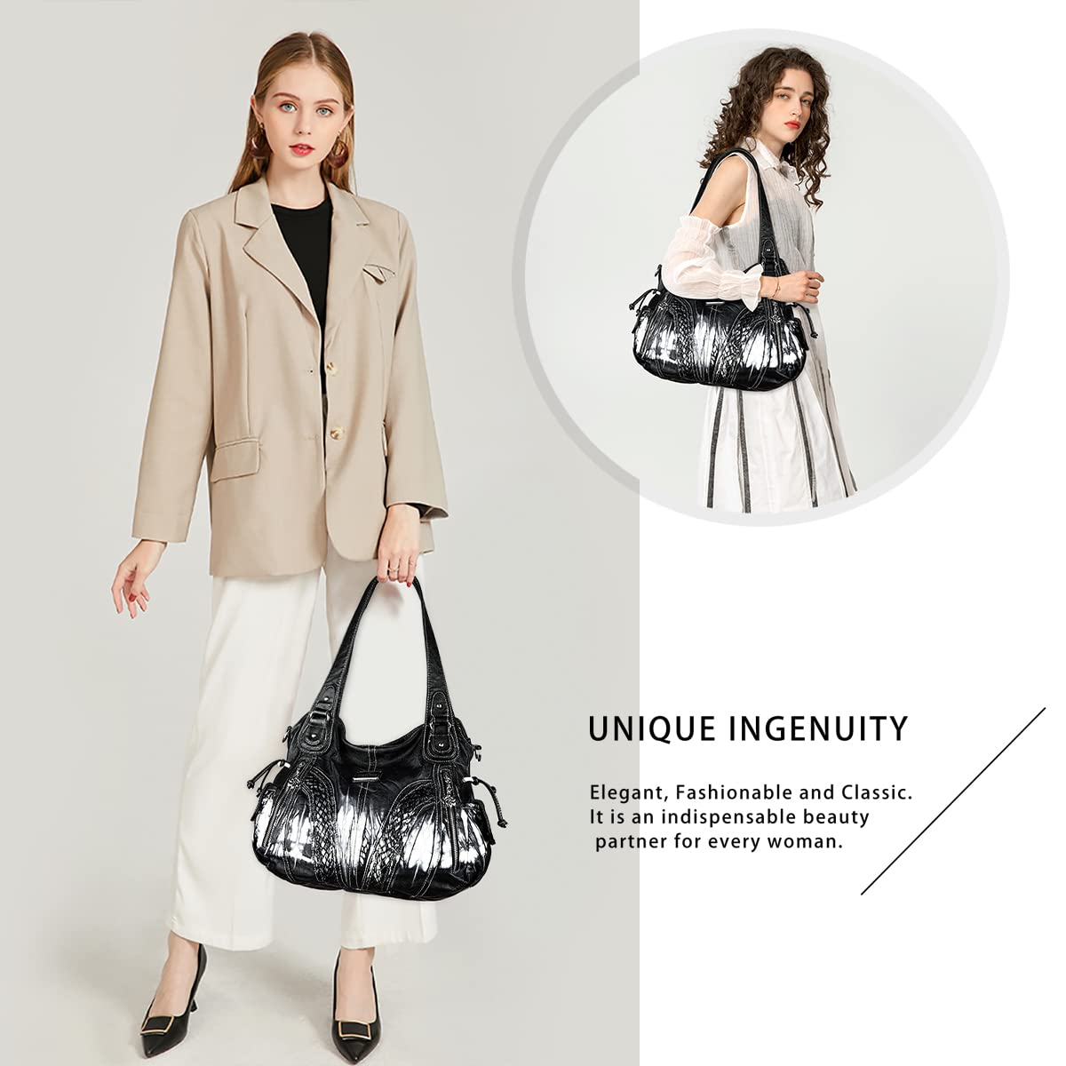 Stylish Women's Tote Bag & Shoulder Purse - Fashionable Synthetic Leather Handbag with Top Handle for Work, Travel & Daily Use