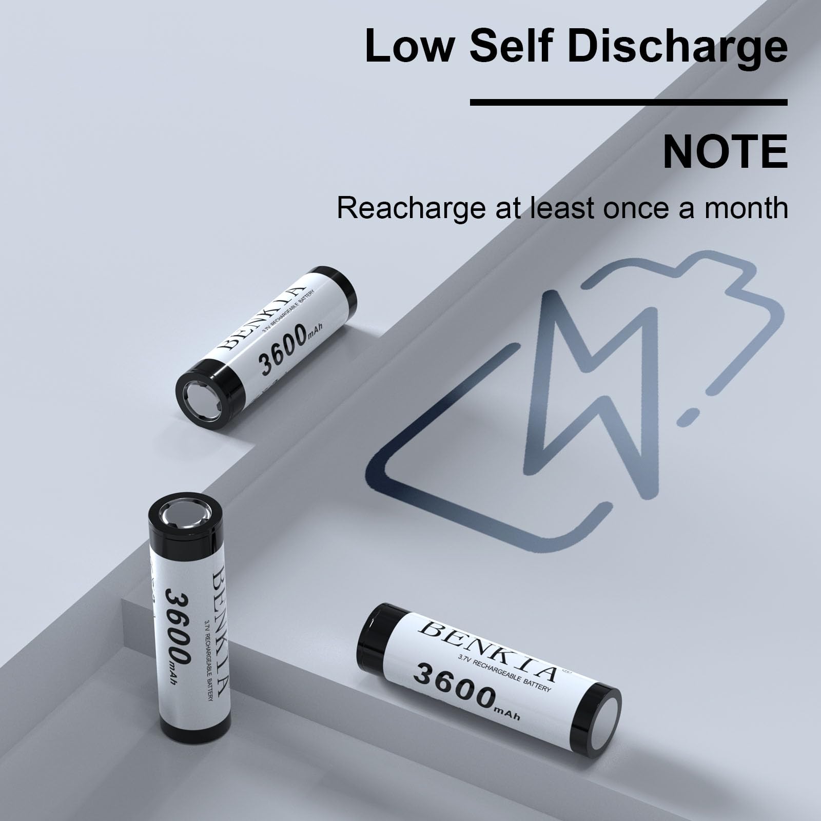 18650 Rechargeable Battery 3.7V 3600mAh Flat Top - 2 Pack High Capacity Lithium Ion Batteries for Flashlights, Headlamps & LED Devices | Perfect for Camping, Emergency Kits & Outdoor Gear