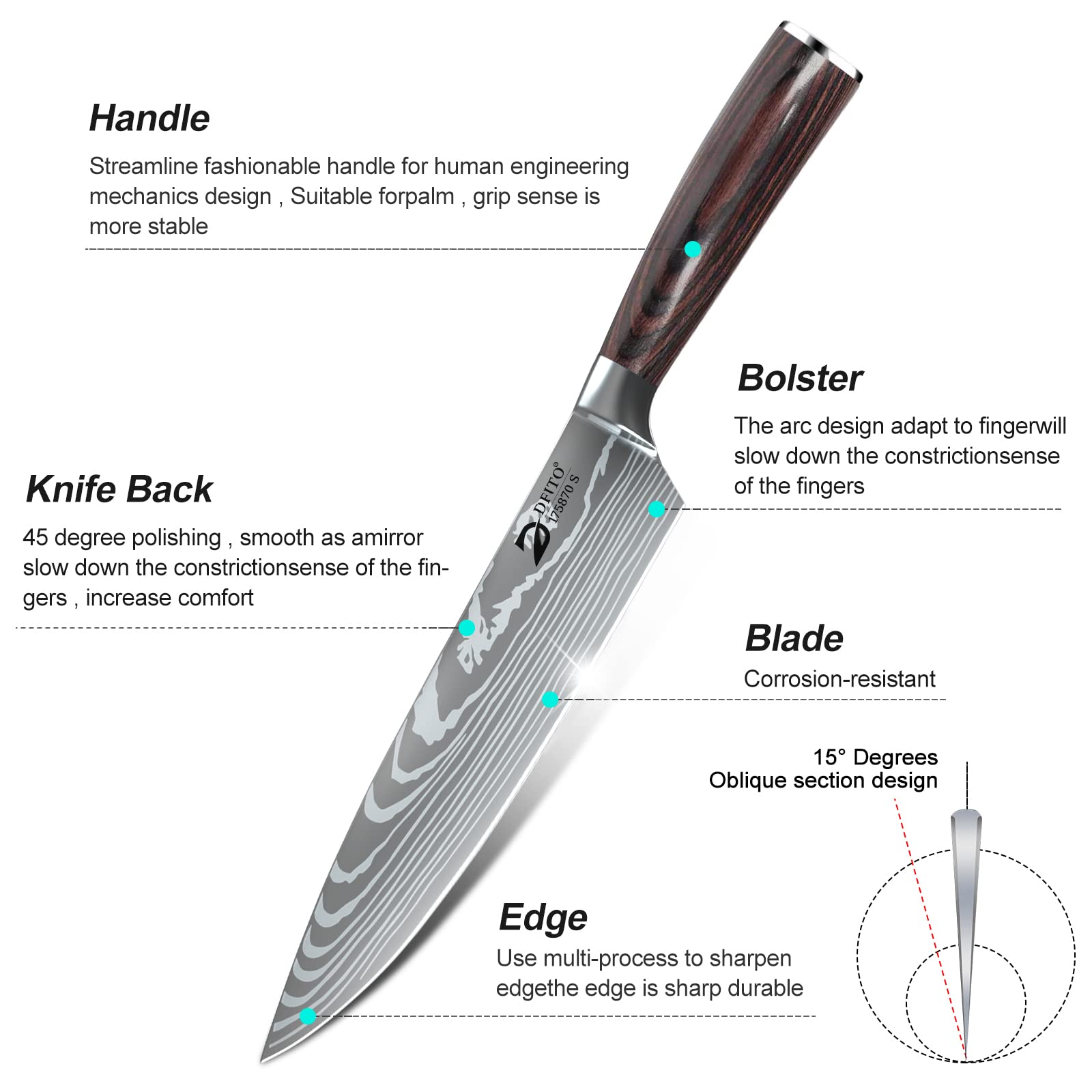 Premium 9-Piece Professional Chef Knife Set with Roll Bag - High Carbon Stainless Steel Kitchen Knives with Red Pakkawood Handle - Dishwasher Safe - Perfect for Home Cooks, Culinary Students & Professional Chefs - Ideal for Slicing, Dicing & Food Prep