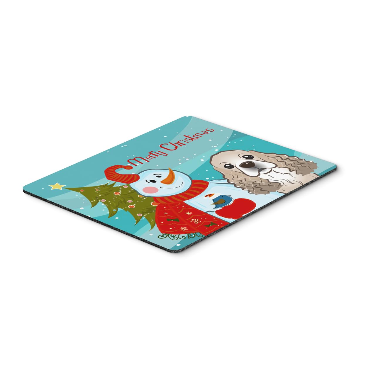 Caroline's Treasures BB1836MP Snowman with Cocker Spaniel Mouse Pad - Large Washable Non-Slip Desk Mat for Home Office, Gaming & Computer Work | Perfect Gift for Dog Lovers & Christmas Decor