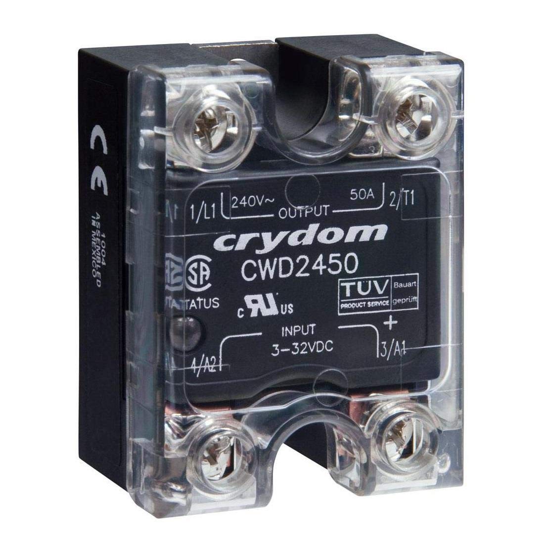 CWD2450-10 Solid State Relay 15mA 32V DC Input 50A 280V AC Output 4-Pin for Industrial Automation and HVAC Systems