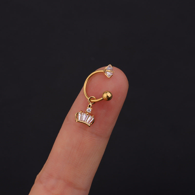 20G Daith Cross Front Back Ear Jacket Hoop Earrings for Women | HSPJ232 | Perfect for Everyday Wear, Parties & Gifts