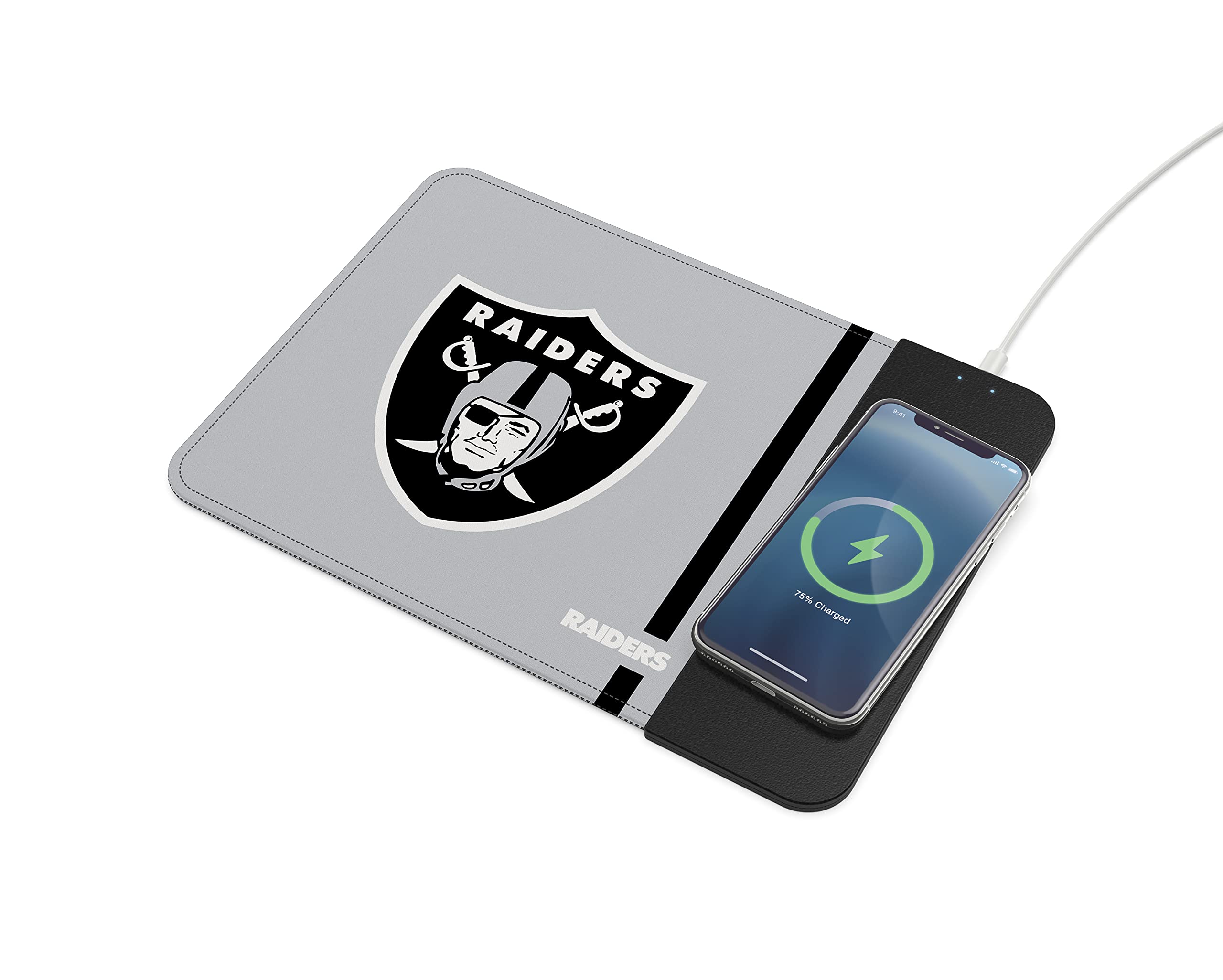 SOAR NFL Wireless Charging Mouse Pad - Fast Qi Charging Mousepad with Team Logo for Football Fans - Perfect for Gaming, Office & Home Desk Setup