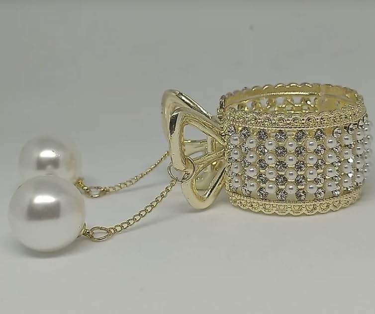 Korean Pearl Beads Hair Claw Clip - Elegant Rhinestone Ponytail Holder & French Barrette for Women and Girls | Perfect for Weddings, Parties, and Everyday Styling