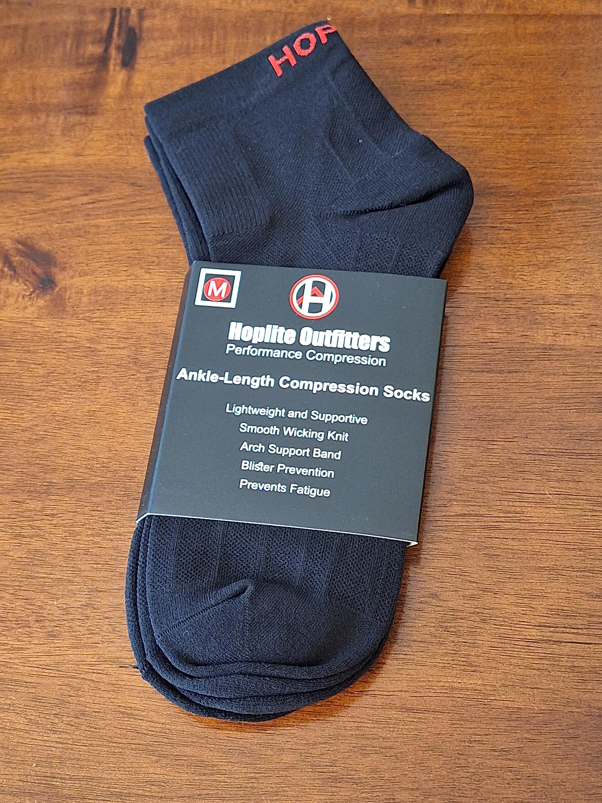 Hoplite Trail Running Compression Socks for Men & Women - 2 Pairs Multi-Pack with Arch Support & Moisture-Wicking - Perfect for Hiking, Marathon & Outdoor Sports
