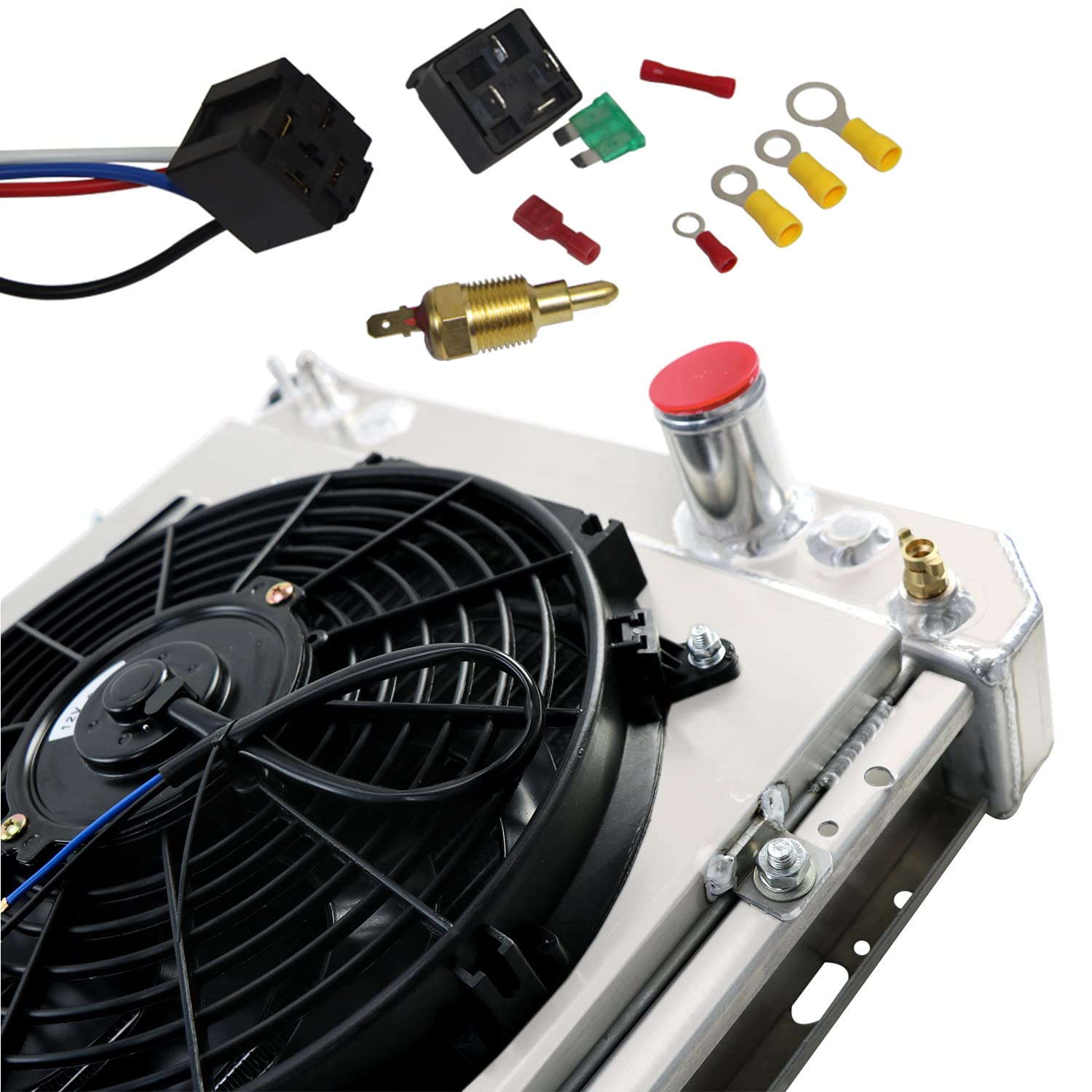 ECMRAD 3-Row Aluminum Radiator with Dual 12