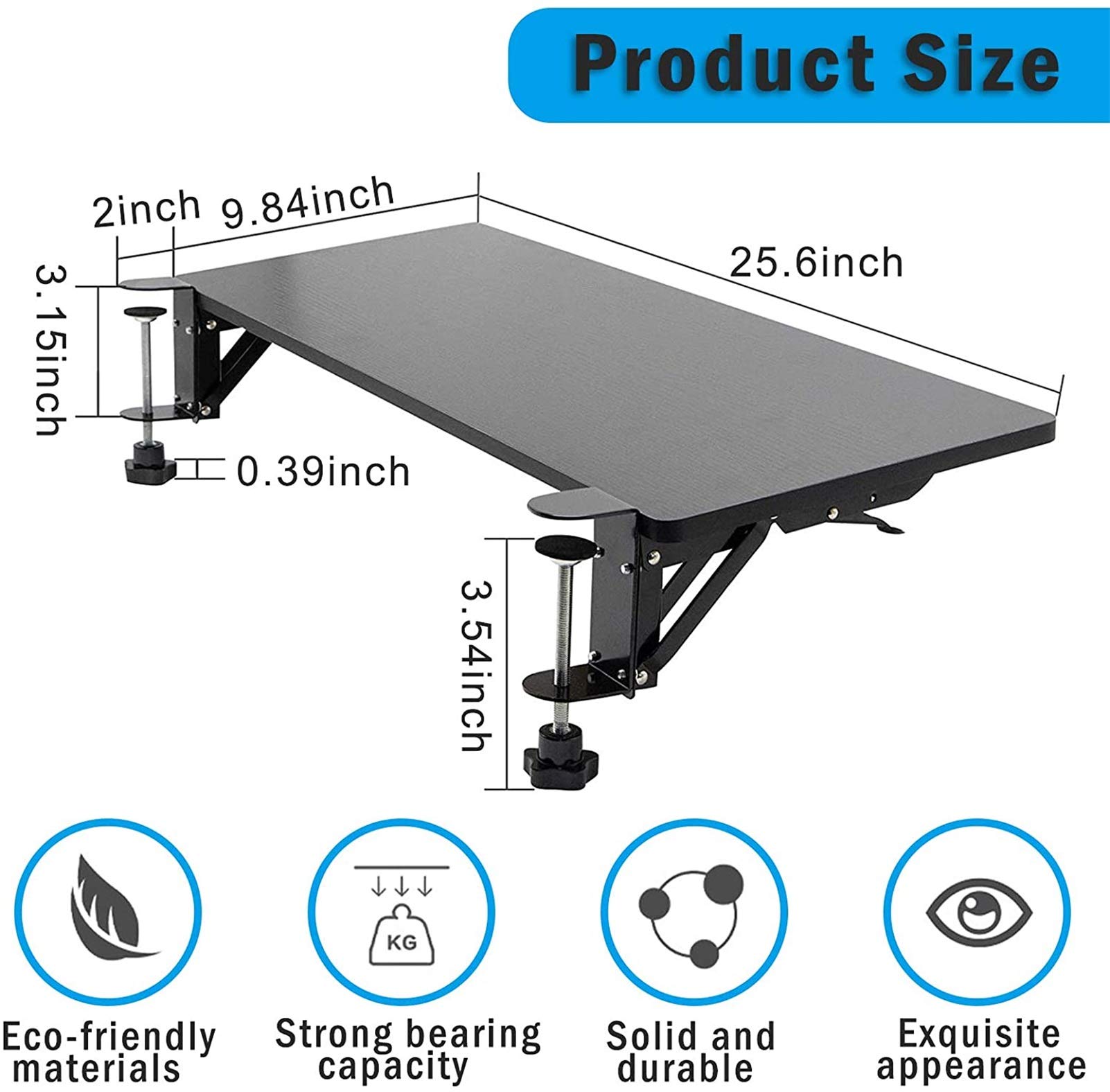 LIJCC Under Desk Keyboard Tray - 25x9.8 Inch Clamp-On Computer Keyboard & Mouse Drawer for Home & Office - Ergonomic Workspace Solution for Desks, Gaming Setups & Compact Spaces