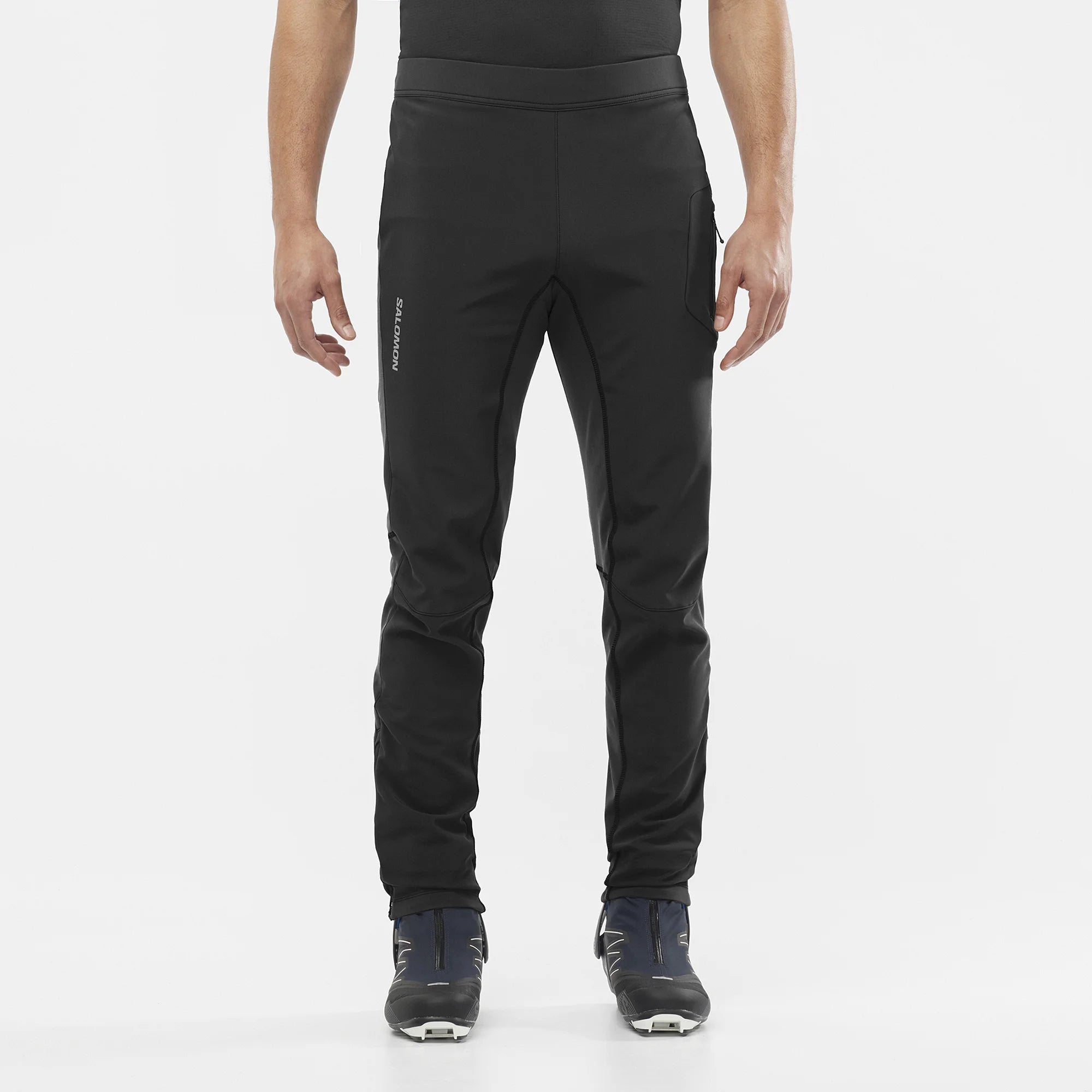 Men's Winter Thermal Softshell Pants - Windproof & Fleece Lined for Outdoor Activities (Deep Black) - Perfect for Hiking, Skiing and Cold Weather Adventures