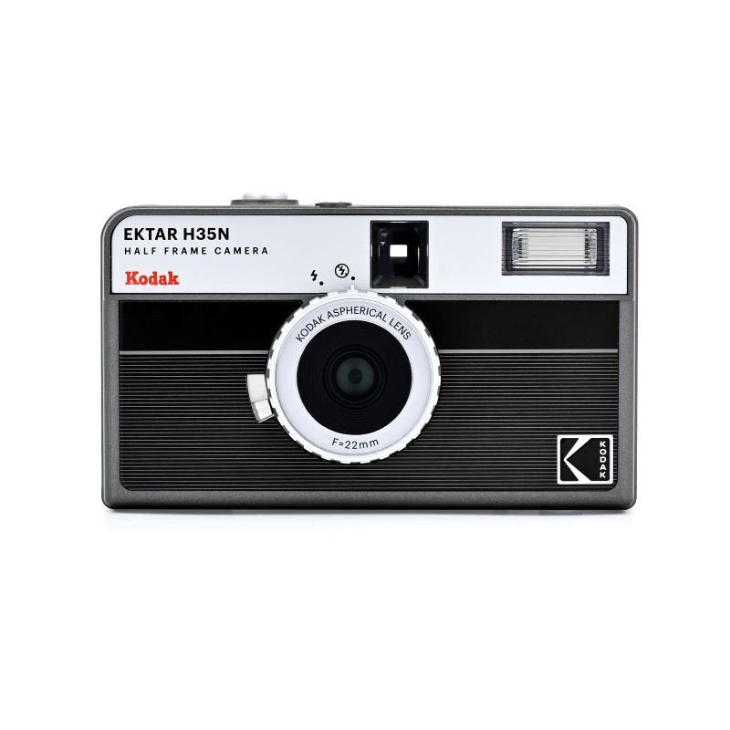 Kodak Ektar H35N Reusable Half Frame 35mm Film Camera - Black Striped Design | Vintage Style Photography, Travel & Everyday Use