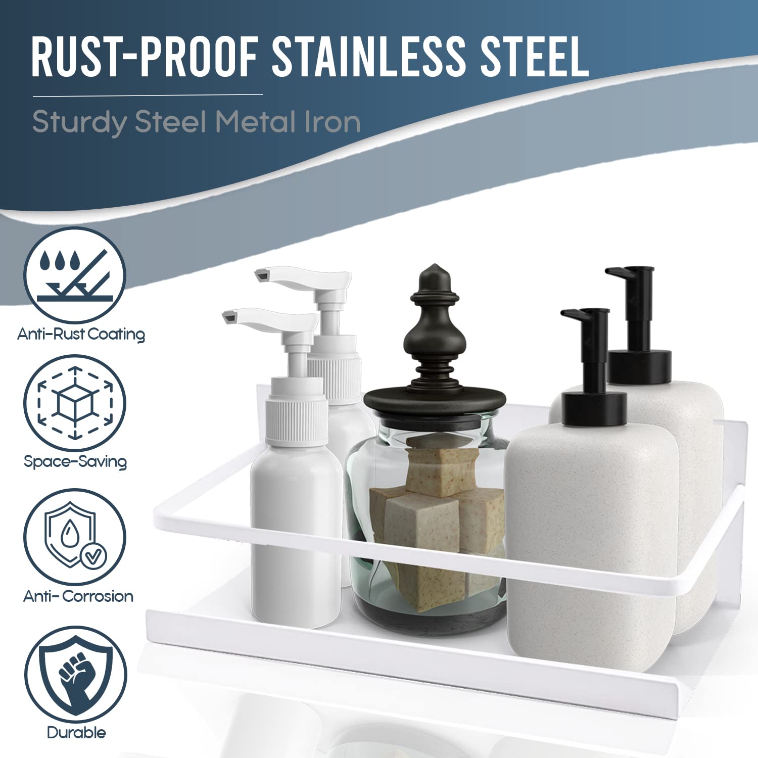 Sturdy Magnetic Spice Rack for Refrigerator - White Metal Spice Organizer with Strong Magnets for Fridge, Oven, Washing Machine - Space-Saving Kitchen Storage Solution - Perfect for Small Kitchens, Apartments & Dorm Rooms