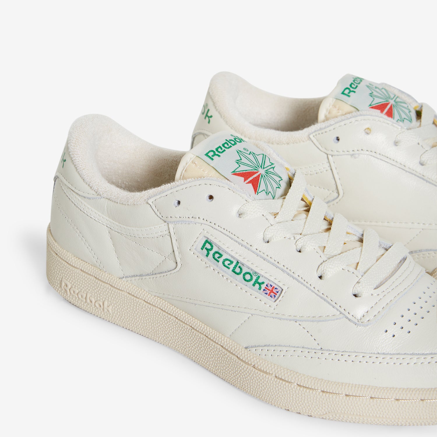 Reebok Club C 1985 Vintage Sneakers - Chalk White & Green Retro Tennis Shoes for Men & Women | Casual Wear, Gym, Street Style