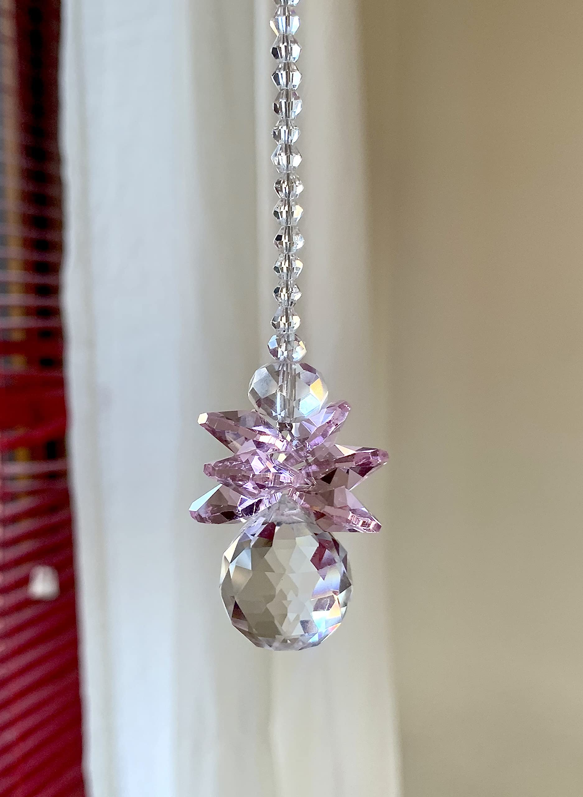 Love Angel Crystal Ornament - Car Mirror Charm & Window Suncatcher | Rainbow Maker Guardian Angel Decor for Home, Office, and Gift Giving