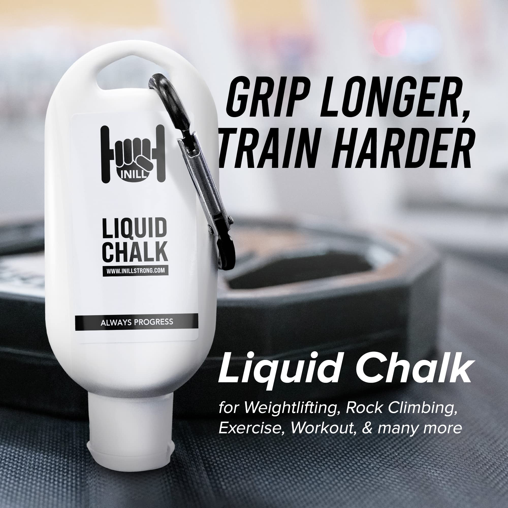 Inill Liquid Chalk for Weightlifting, Powerlifting & Rock Climbing - Non-Toxic, Non-Staining Gym Chalk for Strength Training, Workouts & Grip Enhancement - 50ml - Perfect for Gym, Home & Outdoor Fitness