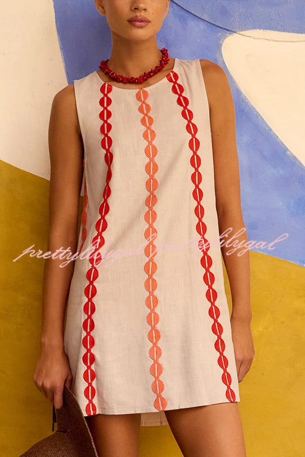 Stylish Printed Round Neck Sleeveless Casual Mini Dress - Perfect for Summer Outings, Beach Vacations & Date Nights