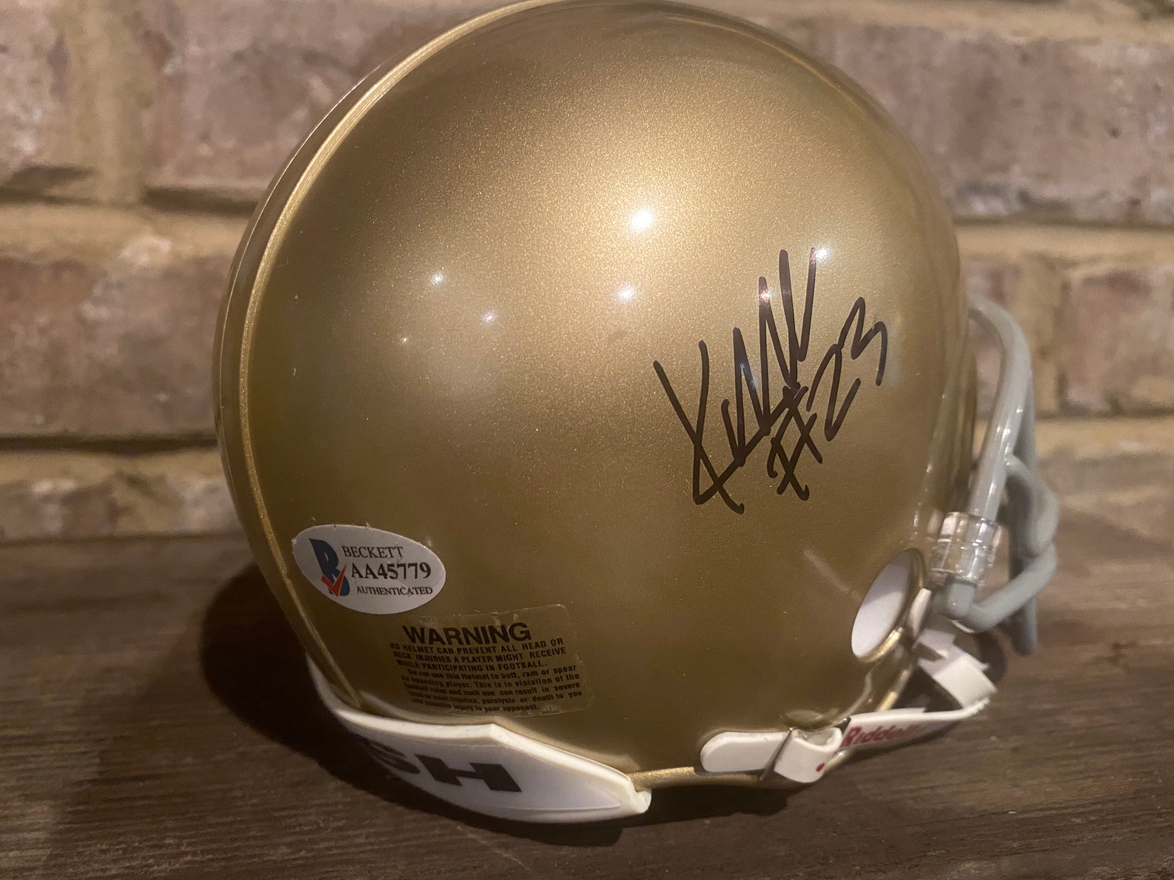 Authentic Kyren Williams Signed Notre Dame Mini Helmet - Limited Edition Collectible for Football Fans & Memorabilia Enthusiasts - Perfect for Display, Gifts, and Sports Collections