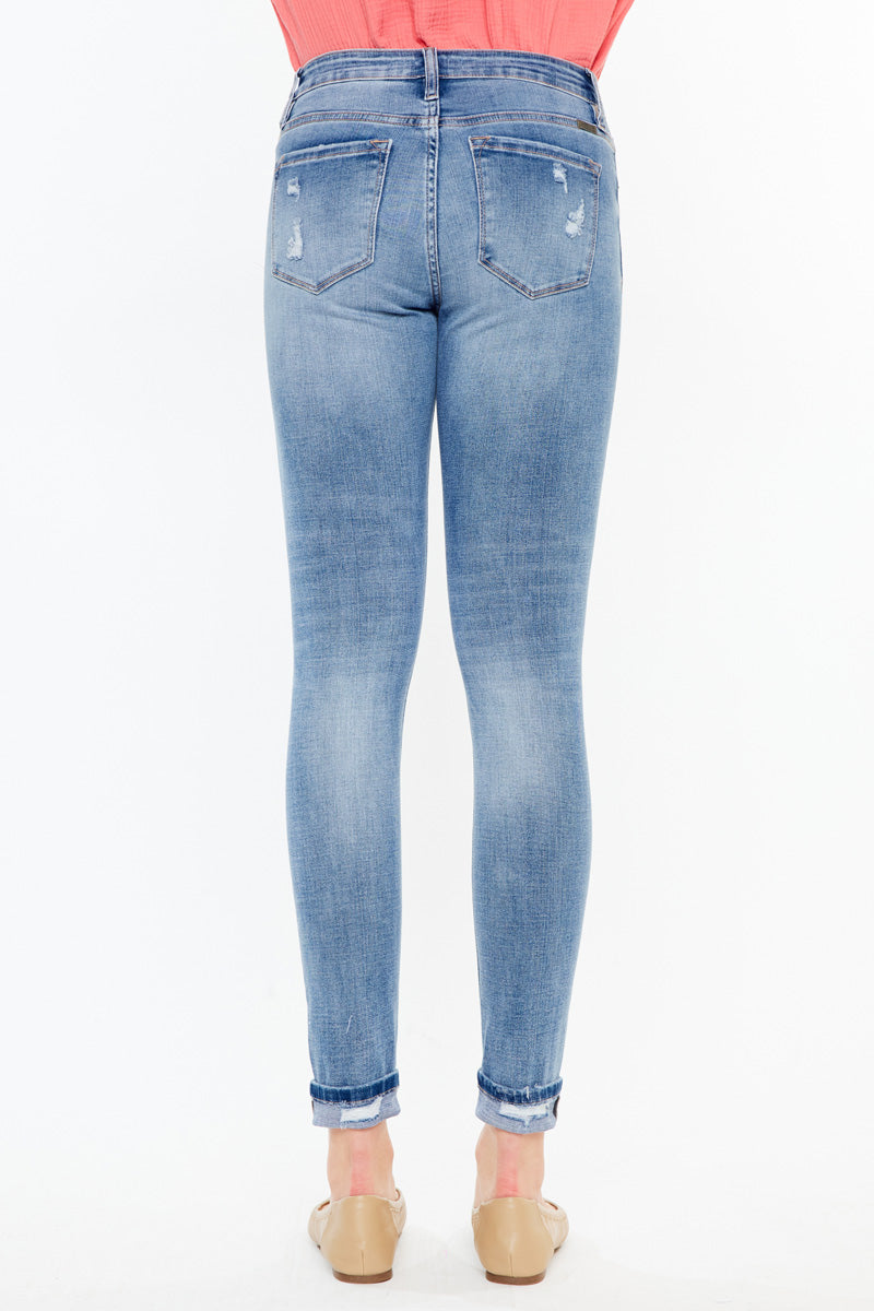 Amanda Women's High Rise Ankle Skinny Jeans - Stretch Denim Pants for Casual Wear & Everyday Outfits