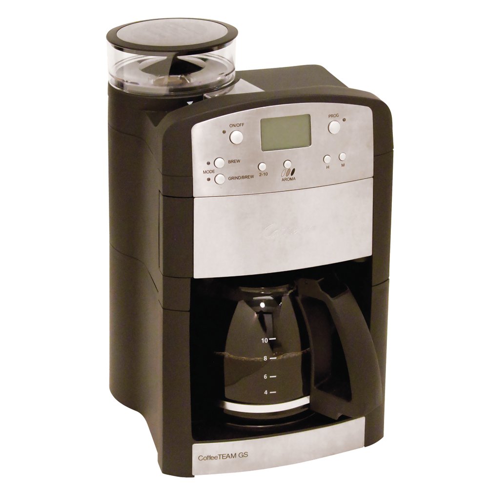 Capresso 464.05 CoffeeTeam GS 10-Cup Digital Coffee Maker with Built-in Conical Burr Grinder & Glass Carafe - Black (15.5