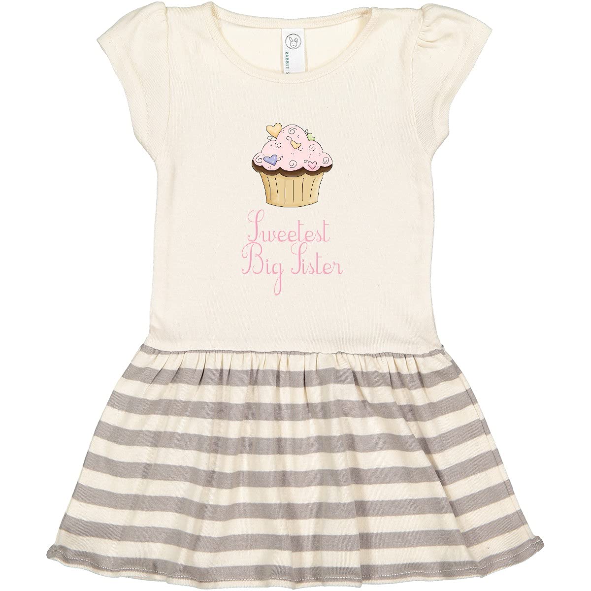 Inktastic Sweetest Big Sister Toddler Dress - Cute Sibling Matching Outfit for Family Photos & Special Occasions