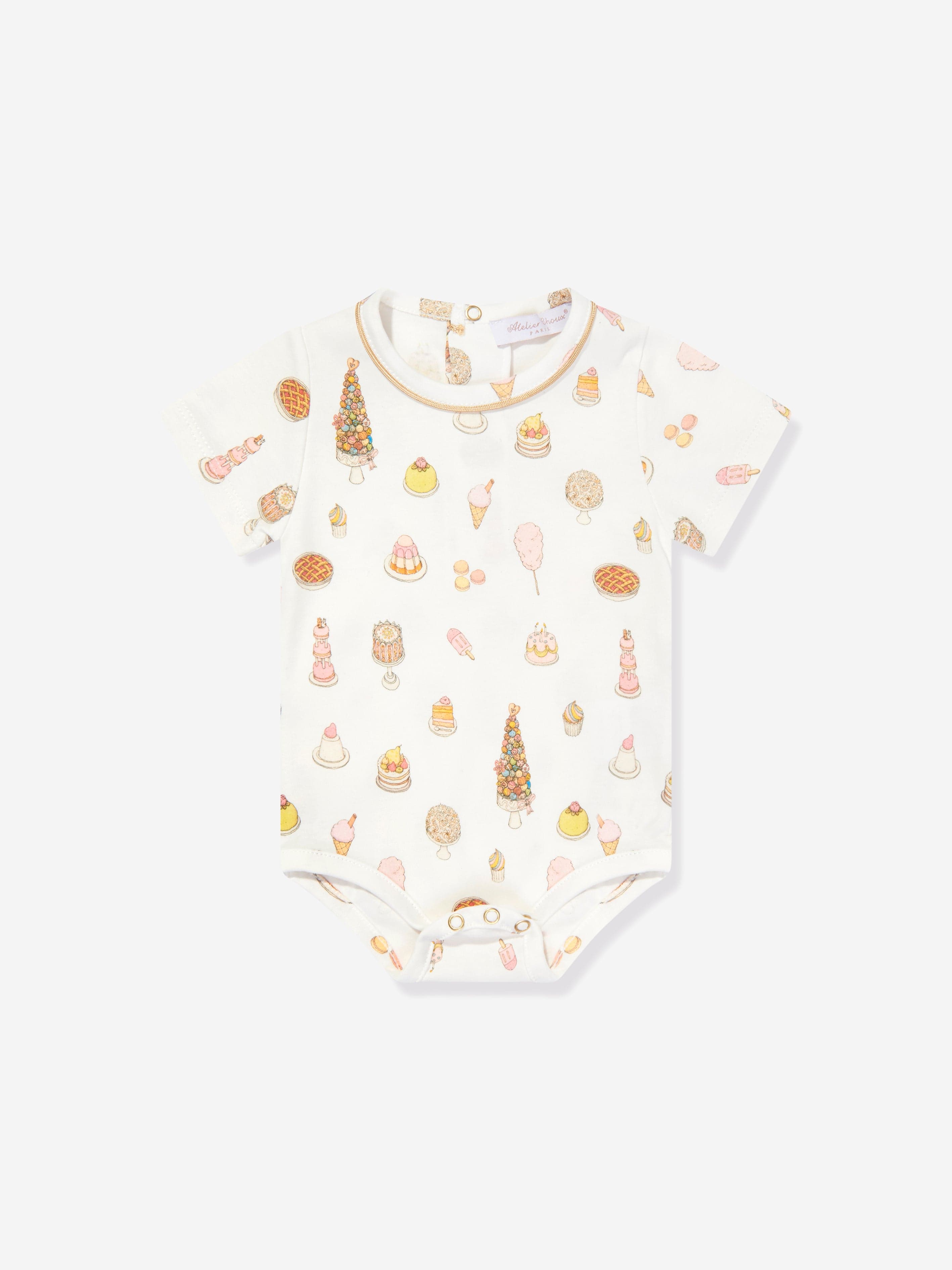 Atelier Choux Classic White Baby Bodysuit - Soft Organic Cotton Onesie for Newborns & Infants - Perfect for Everyday Wear, Photo Shoots & Special Occasions