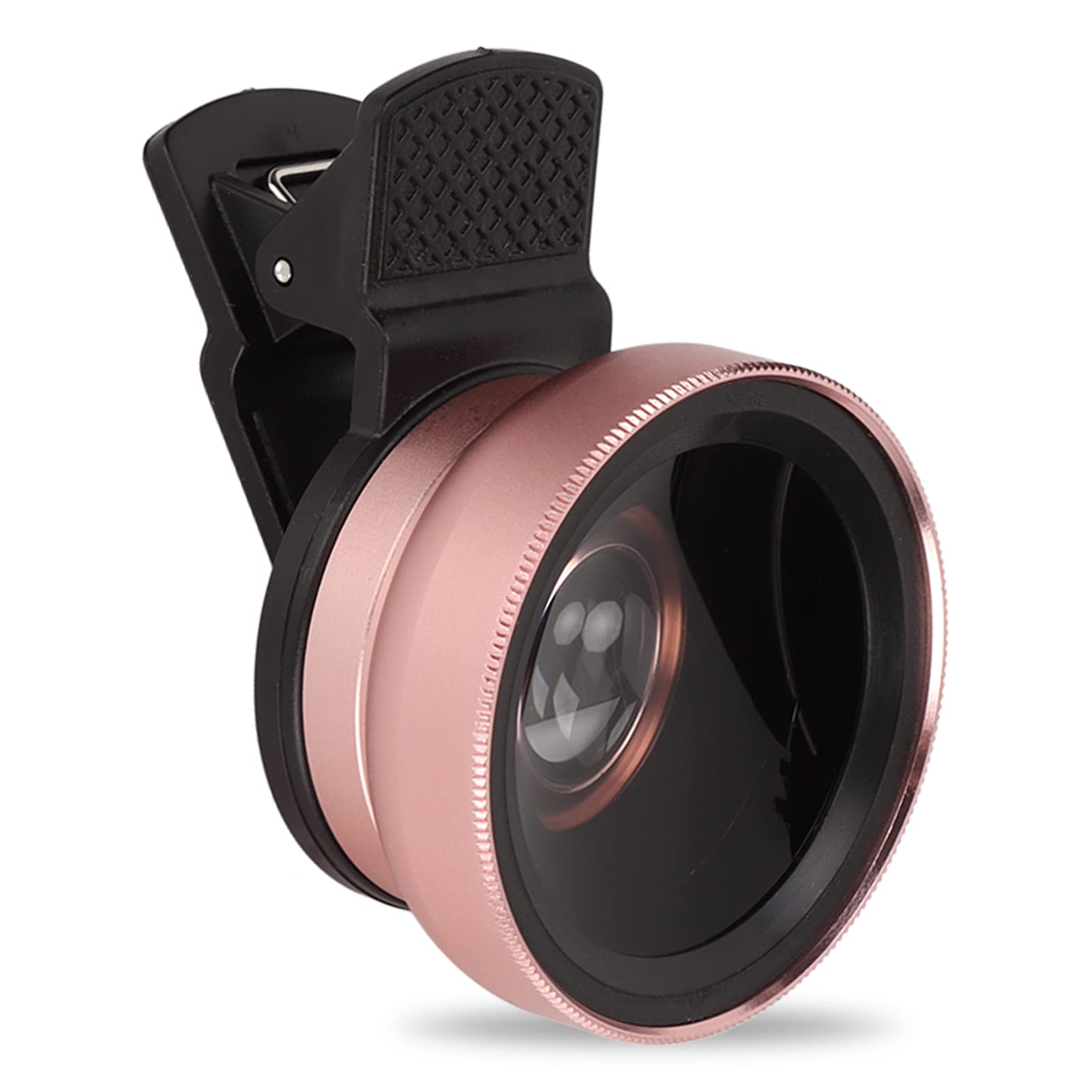 Jopwkuin 2-in-1 Phone Camera Lens Kit - 45X Wide Angle & 12.5X Macro Lens Attachment for iPhone, Samsung, Most Smartphones & Tablets (Rose Gold) - Perfect for Travel Photography, Vlogging & Close-up Shots