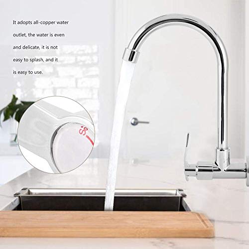 360° Rotating Kitchen Faucet - Wall Mounted for Home, Garden & Boat