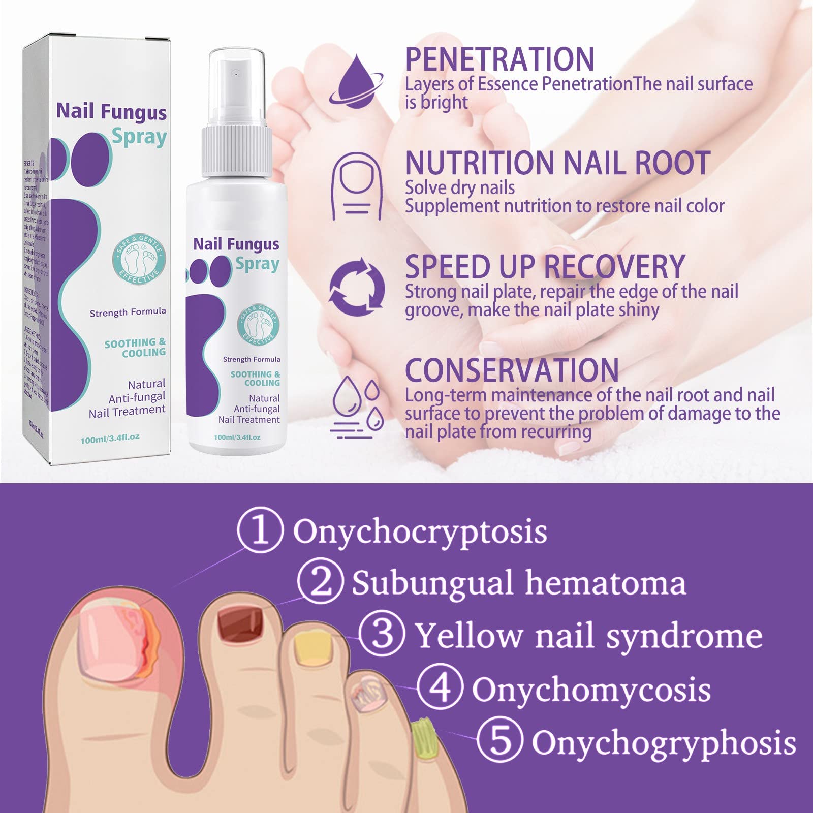 Nail Repair Essence & Treatment - Maximum Strength Nail Solution for Discolored & Damaged Nails - Restores & Strengthens Nails Fast - Perfect for Manicures, Pedicures & Nail Care Routines