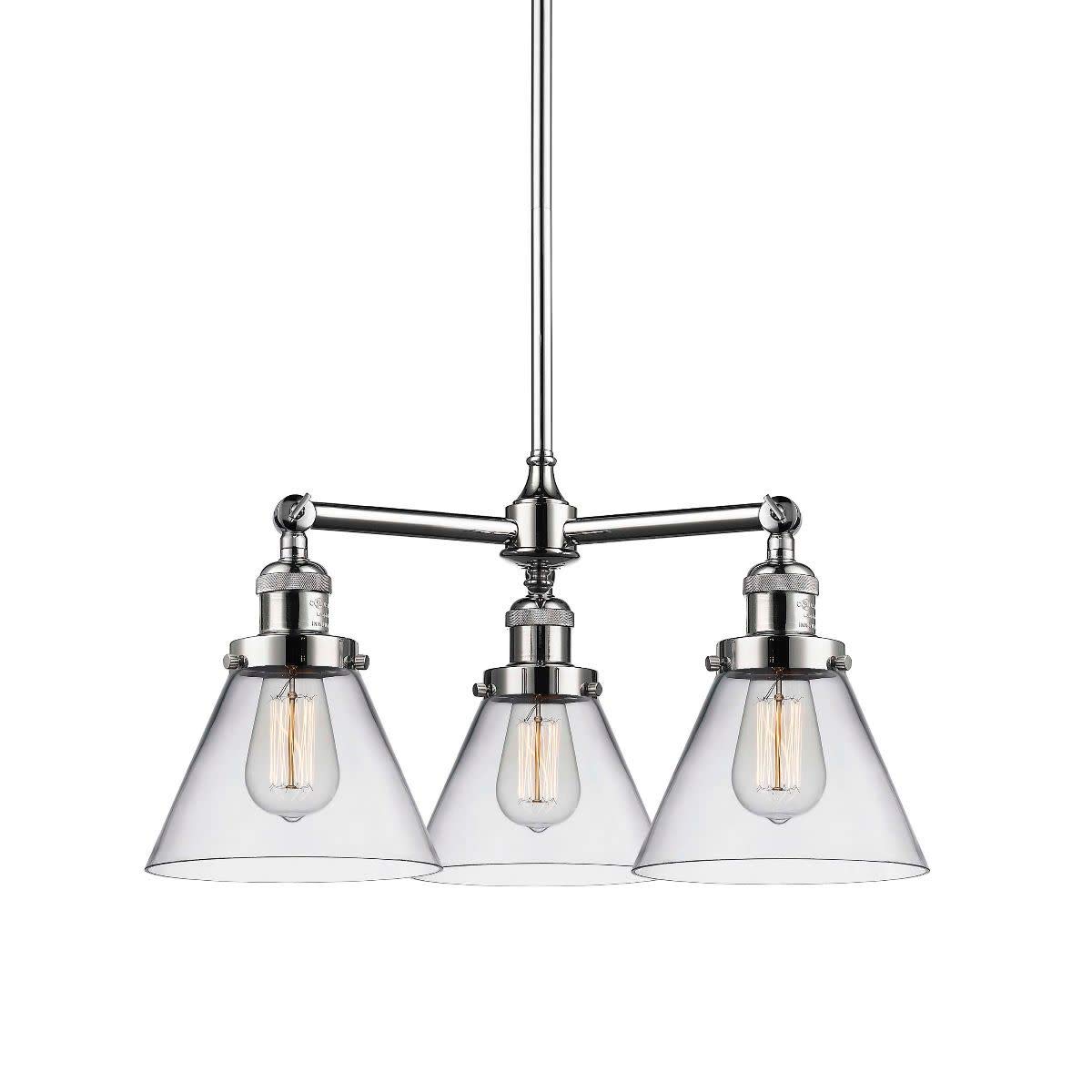 Innovations 207-PC-G42 3-Light Modern Chandelier in Polished Chrome - Elegant Ceiling Lighting Fixture for Dining Room, Bedroom or Living Room