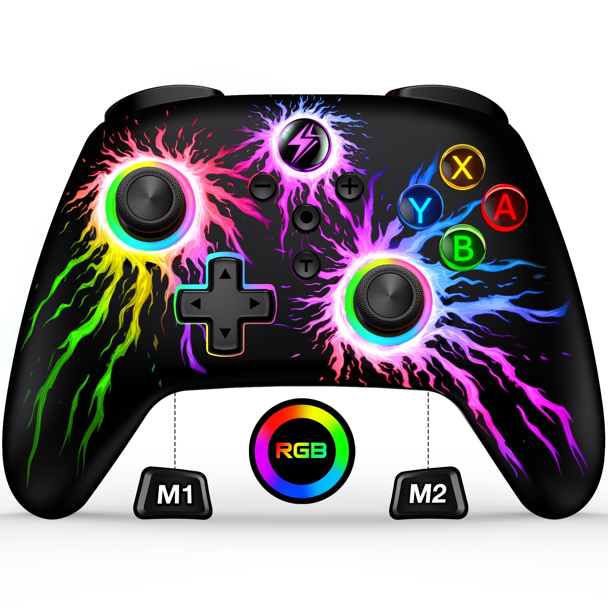 Wireless Pro Controller for Nintendo Switch/Switch Lite/OLED - LED Gamepad with Macro, Turbo, Motion Control & Vibration - Compatible with iOS, Android & PC - Perfect for Gaming, Streaming & Multiplayer Battles