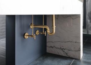 Brilliance Luxe Gold Angled Supply Stop Valve with Cross Handle - BT022205 GL by Brizo - Perfect for Bathroom & Kitchen Faucet Installations