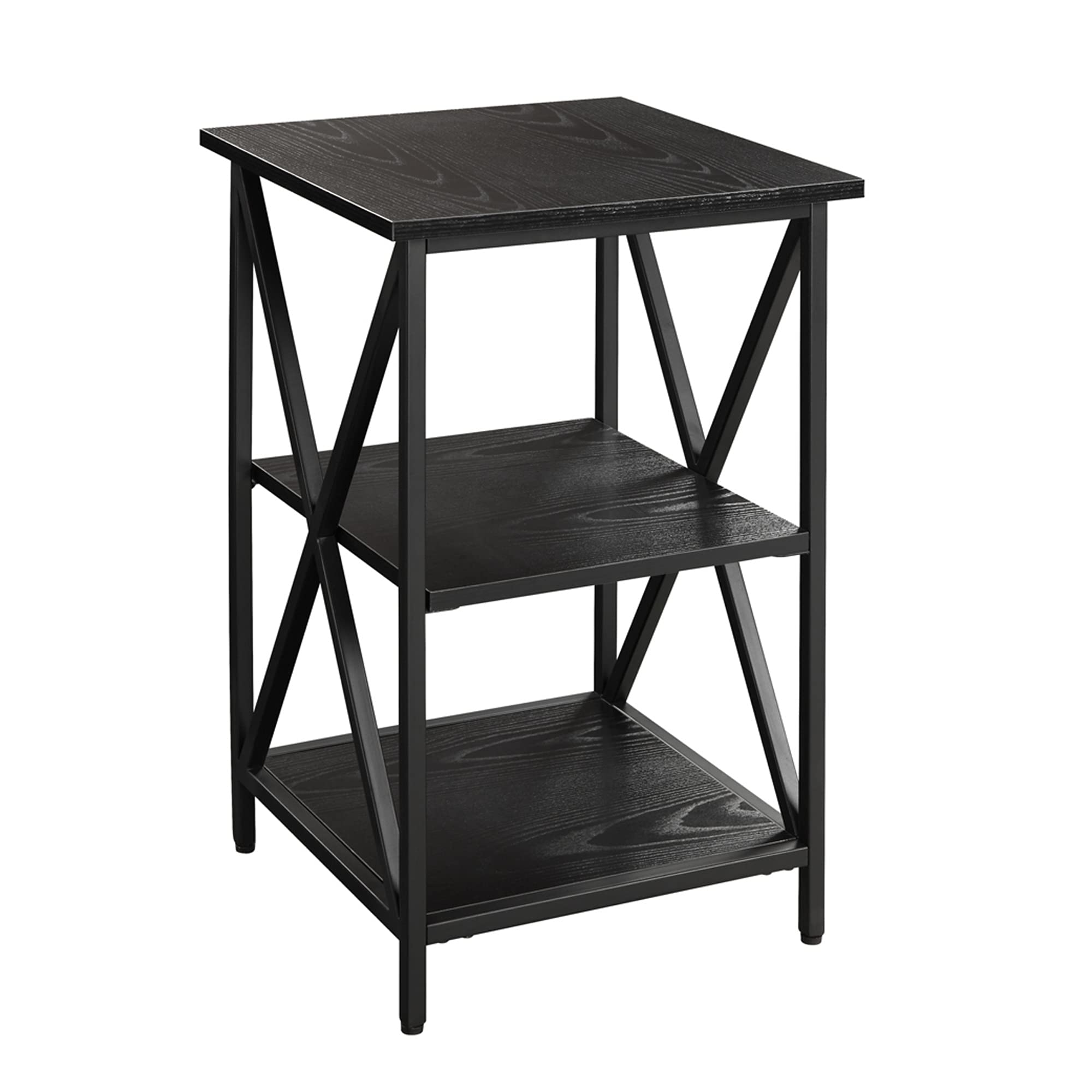 Ergode Tucson End Table with Shelves - Modern Side Table with Storage for Living Room, Bedroom, or Office - Perfect for Holding Lamps, Books, and Decor