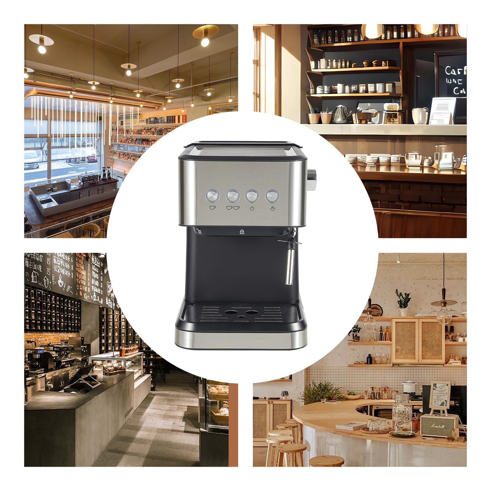 1.5L/50.73oz Semi-Automatic Drip Coffee Maker with Adjustable Steam Nozzle - 1050W 110V for Home, Office, Cafe & Hotel Use | Perfect for Morning Brews, Office Coffee Breaks & Hospitality Services
