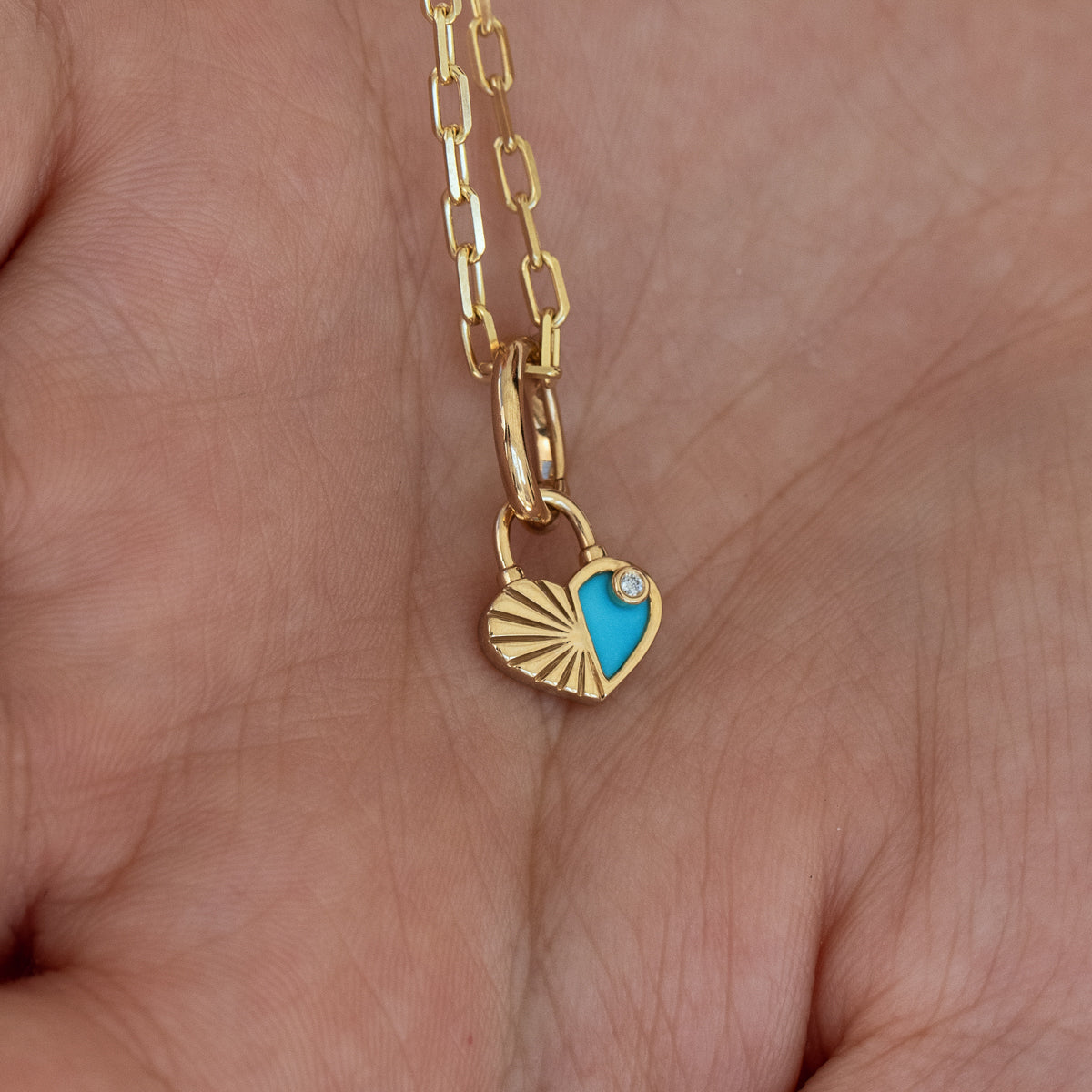 Half Turquoise Heart Charm Pendant - Elegant Jewelry for Necklaces & Bracelets - Perfect for Gifts, Weddings & Everyday Wear