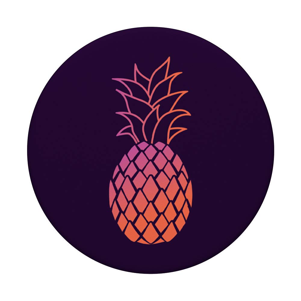 Pineapple Coral Pink on Purple PopSockets Grip and Stand for Phones and Tablets - Perfect for Home, Office, and Travel Use