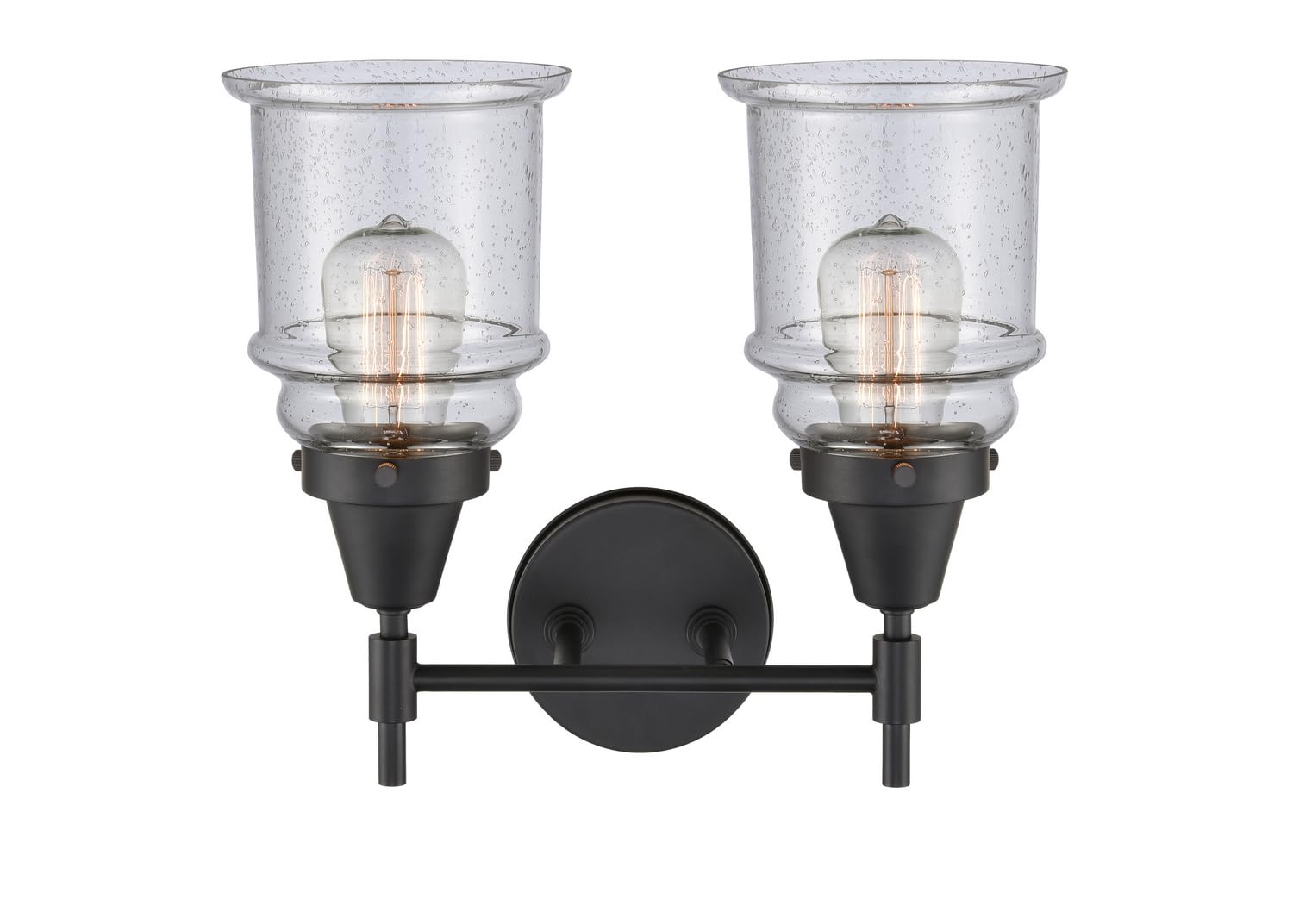 Innovations 447-2W-BK-G184-LED Black Transitional LED Bathroom Vanity with Mirror - Modern Lighting for Bathroom Makeup & Grooming