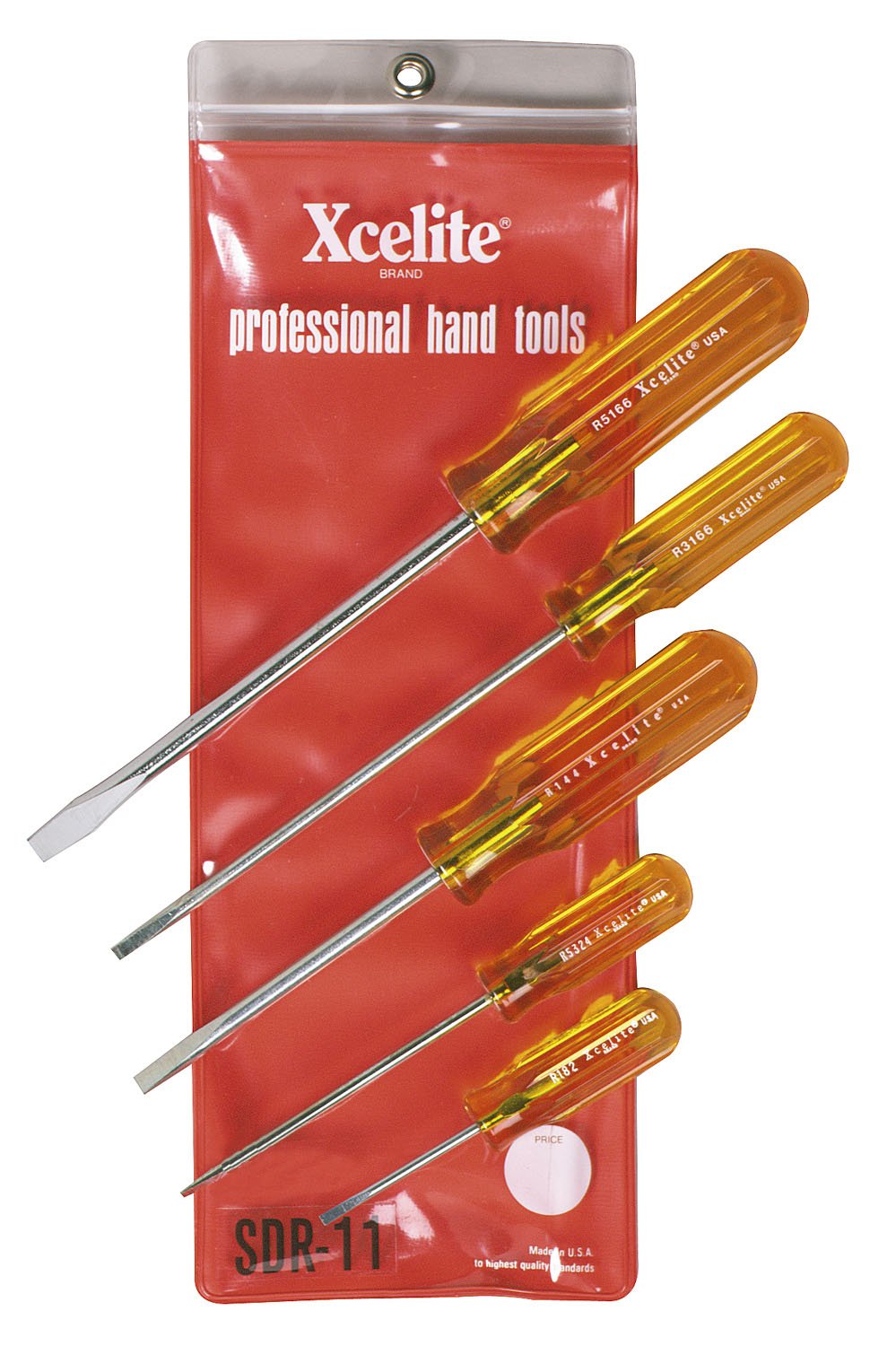 Xcelite SDR11 5-Piece Round Blade Screwdriver Set with Comfortable Amber Handles - Perfect for Electronics Repair, DIY Projects & Home Maintenance