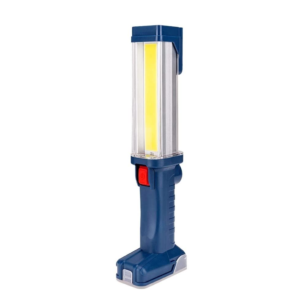 Rechargeable LED Work Light - USB Handheld Flashlight with COB LED, Magnetic Base & Hook - Portable Inspection Lamp for Camping, Hiking, Emergency, Car Repair & Home DIY Projects